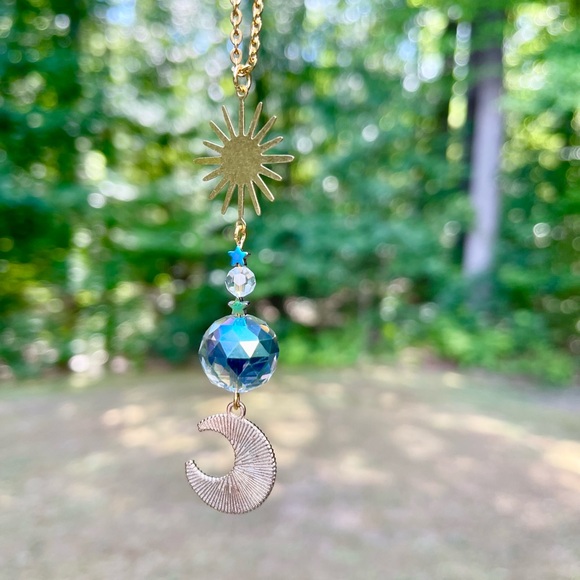 Moon and Star Sun-catcher/Rearview Mirror Charm - Picture 6 of 11